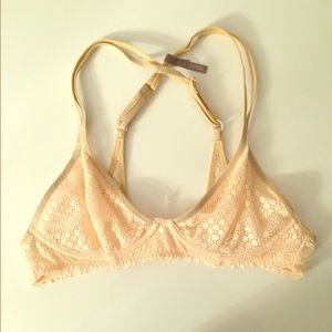Aerie Lace Underwire Racerback Bra Pink & Tan 34B
